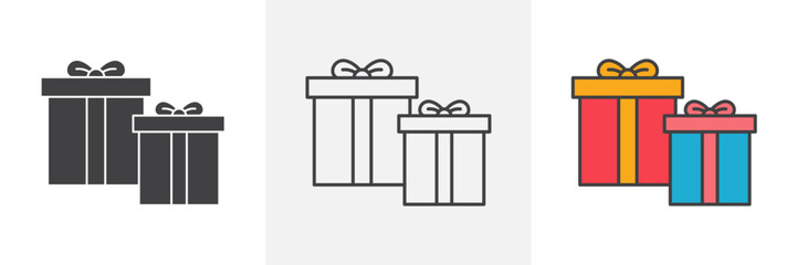 Gifts icons pack for website designs
