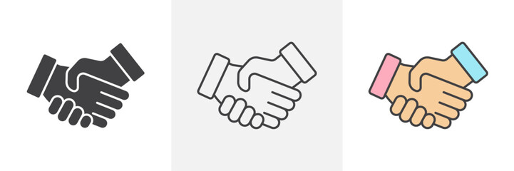 Handshake icons pack for website designs