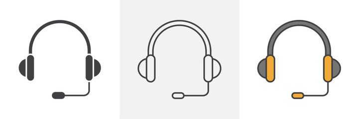 Headset icons pack for website designs