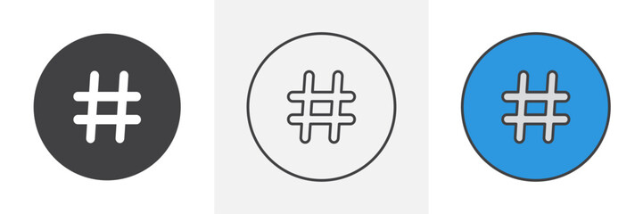 Hashtag icons pack for website designs