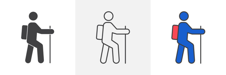 Hiking icons pack for website designs