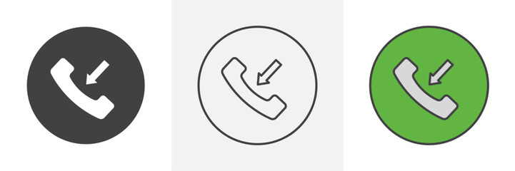 Incoming Call icons pack for website designs