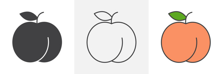 Peach icons pack for website designs