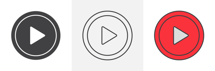 Play icons pack for website designs