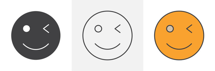 Smile wink icons pack for website designs