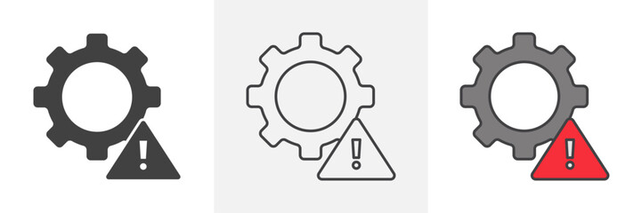 Technical warning icons pack for website designs