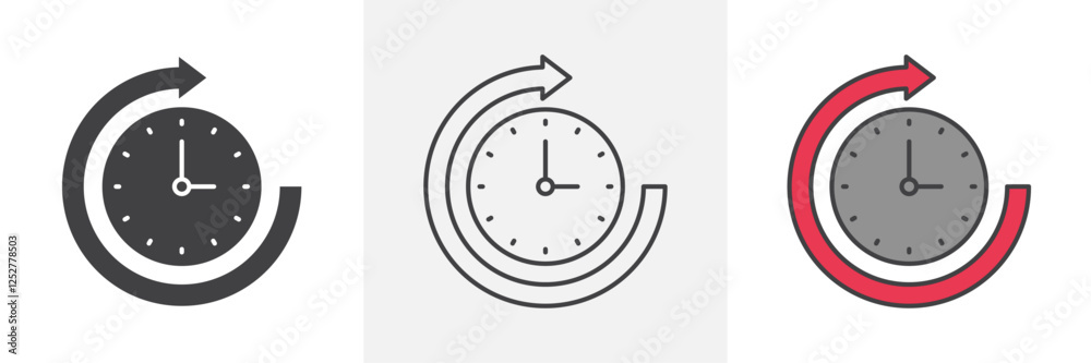 Poster time forward icons pack for website designs
