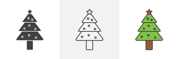 Tree christmas icons pack for website designs