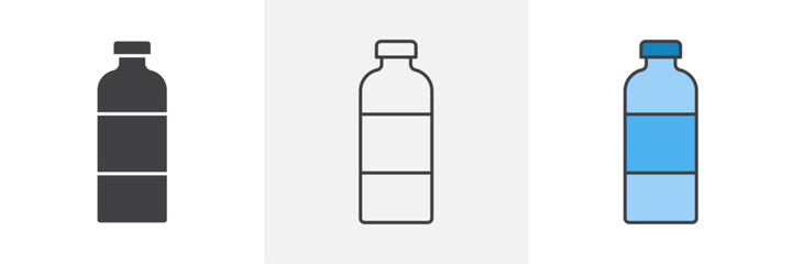 Water bottle icons pack for website designs