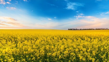 Fototapeta premium 菜の花畑と淡い春の空