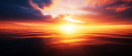 Breathtaking ocean sunset with vibrant colors reflecting on calm waves, capturing the beauty of nature.