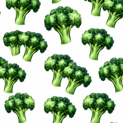 Fresh broccoli pattern, food background