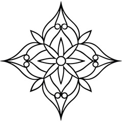 black and white floral ornament