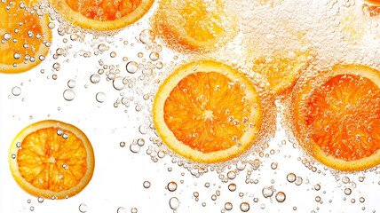 Visually striking Aperol Spritz with orange slices on white background.