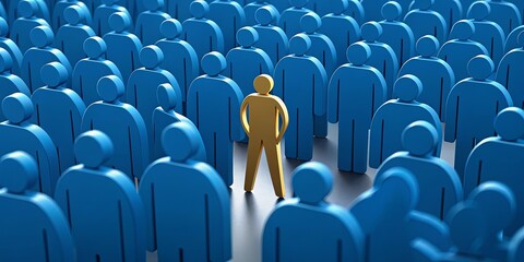 Fototapeta premium A man stands out in a crowd of people
