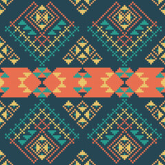 Pixel art meets fabric in this cutting-edge design. The bold contrasts and structured shapes create a versatile look, making it ideal for modern interiors, chic clothing, and statement accessories.