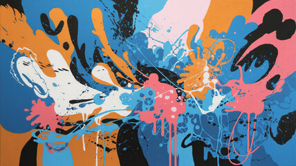 Obraz premium Vibrant Abstract Expression of Colorful Chaos and Flow