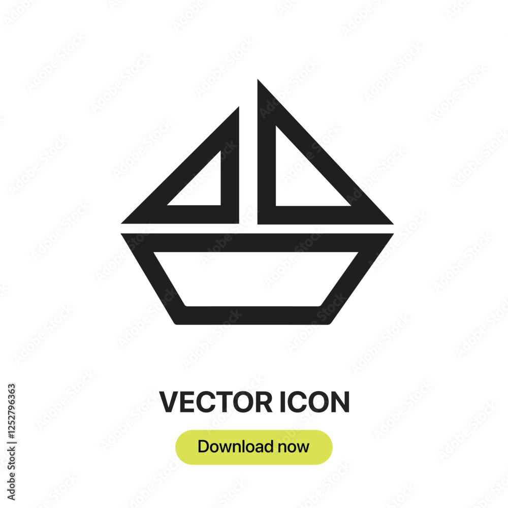Fototapete Boat icon vector. Linear-style sign for mobile concept and web design. Boat symbol illustration. Pixel vector graphics - Vector.