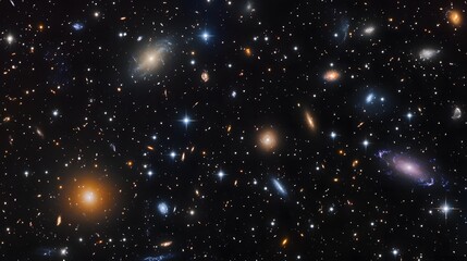 Fototapeta premium 無数の銀河が輝く壮大な宇宙空間