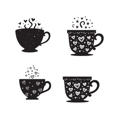 cute cup icon silhouette vector style with white background.