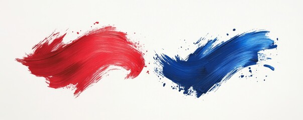 Red and blue paint strokes on white background (1)
