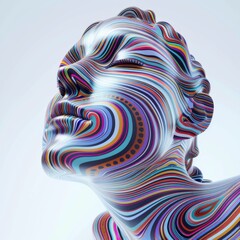 Artistic Portraiture – A modern, abstract take on traditional portraits. female head made of colourful lines