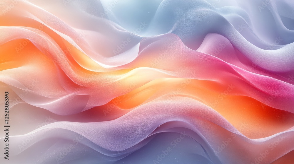 Poster abstract colorful flowing waves with gradient hues, artistic background. modern art and creativity c