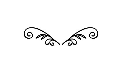 Fototapeta premium Doodle hand-drawn flourish symbol shape vector decoration element.
