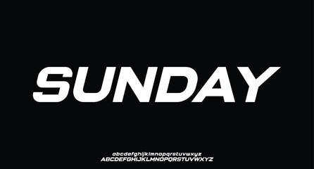 Sunday italic modern minimal abstract alphabet fonts. Typography technology, electronic, movie, digital, music, future, logo creative font.