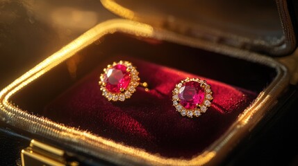 Luminous Ruby Earrings in Luxurious Box