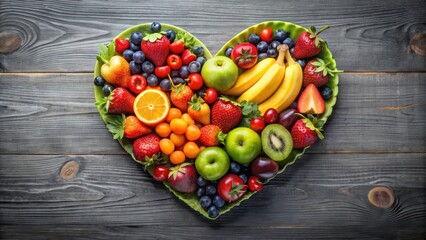 Fresh assortment of heart-healthy fruits on display, heart-healthy, fresh, assortment, fruits, nutrition, vitamins
