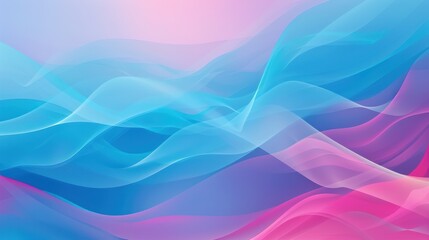 Abstract wavy background with blue, pink, and purple gradient.