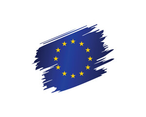 European Union Flag Brush Stroke 