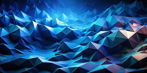 Obraz premium Abstract Dark Blue Polygon Texture Panoramic Background - Irregular Geometric Shapes