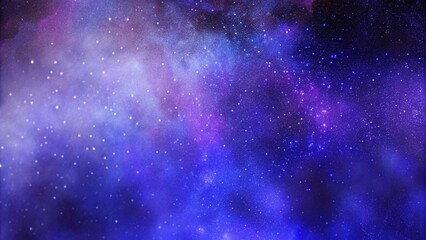 Obraz premium Abstract background with purple and blue lights, stars, and silver glitter, creating a dreamy, de-focused effect. 