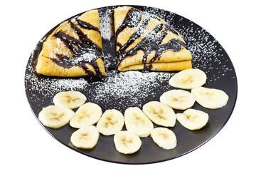 Pancakes with banana and chocolate 