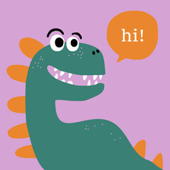 Cute and colorful dinosaurs cartoon character