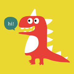 Cute and colorful dinosaurs cartoon character