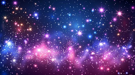 Colorful cosmic background with stars and nebulae creating a beautiful galactic view at night