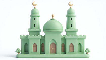 a mosque isolated on a white background
