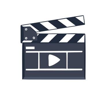 recommend clip art: Movie clapperboard, director, film symbol, vector illustration
