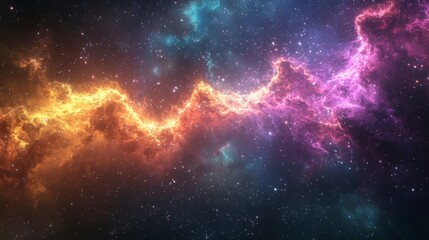 Fototapeta premium Stunning Cosmic Art with Vibrant Colors and Upscaled Detail, Representing the Vastness of the Universe and the Beauty of Nebulae