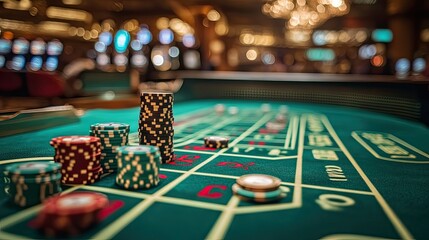 roulette table in casino Table of Craps