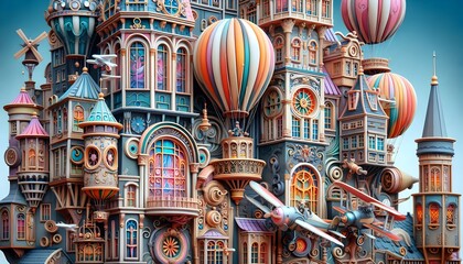 Ciudades Flotantes: Fantas&iacute;a Retro-Futurista