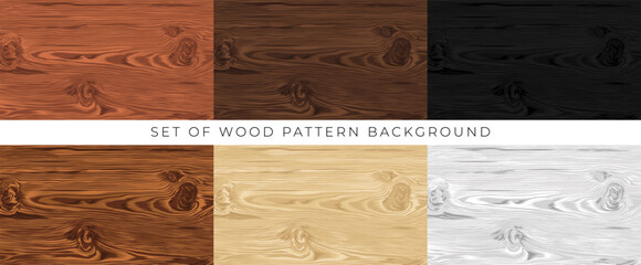 Set of wood pattern vector background. wooden texture