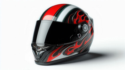 Fototapeta premium Speed concept close-up of racing helmet in automotive showroom product photography