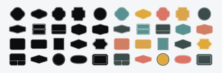 Vintage Label and Badge Collection. A Set of Vintage Label and Badge Shapes. Old Fashioned Label Design Elements. Classic Vintage Labels Pack.