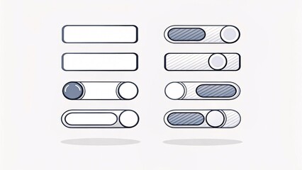 Obraz premium User interaction customization digital interface graphic design minimalist style close-up view toggle switch elements to enhance user experience