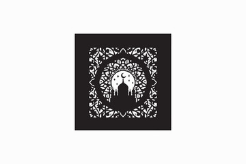 A Islamic windows vector silhouette image made by adobe illustrator. eps.eps