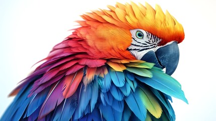 Pride Parrot: Vibrant 3D Rainbow Feather Bird, LGBTQ+ Symbol, Tropical Bird, Colorful Avian, Gay Pride, Lesbian, Bisexual, Transgender, Queer, Digital